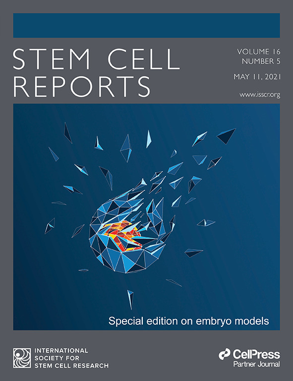 Cover of Stem Cell Reports, featuring study using the protocol.