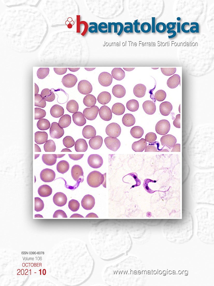 Cover of Haematologica, featuring study using the protocol.