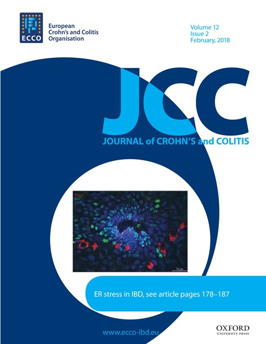 Cover of Journal of Crohn's & Colitis, featuring study using the protocol.