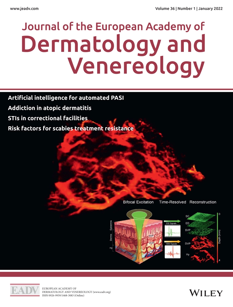 Cover of Journal of the European Academy of Dermatology and Venereology, featuring study using the protocol.