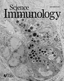 Cover of Science Immunology, featuring study using the protocol.