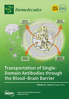 Cover of Biomolecules, featuring study using the protocol.