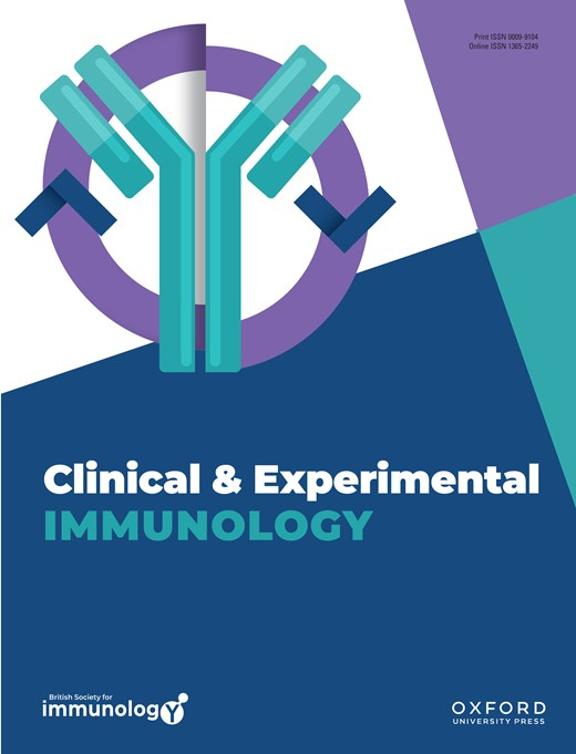 Cover of Clinical and Experimental Immunology, featuring study using the protocol.