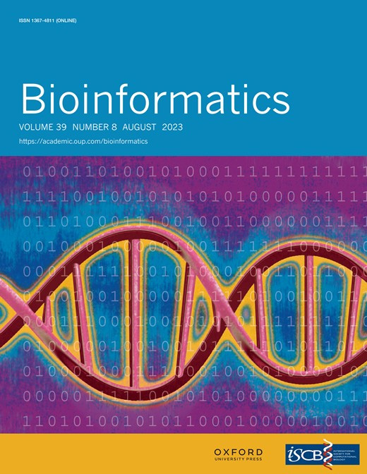 Cover of Bioinformatics, featuring study using the protocol.