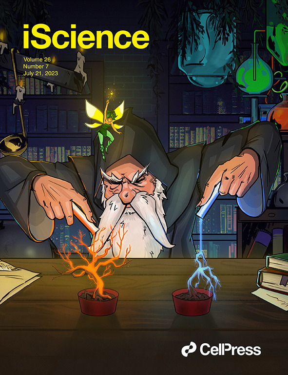 Cover of iScience, featuring study using the protocol.