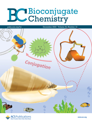 Cover of Bioconjugate Chemistry, featuring study using the protocol.