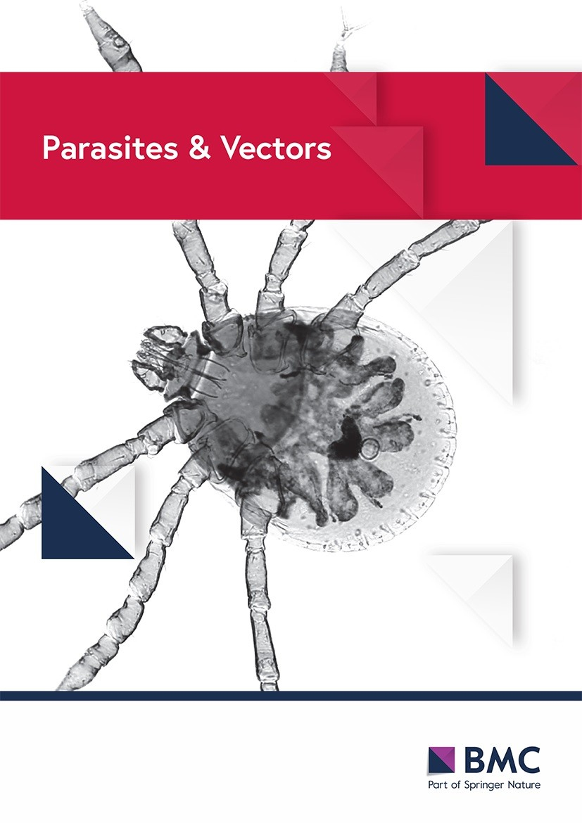 Cover of Parasites & Vectors, featuring study using the protocol.