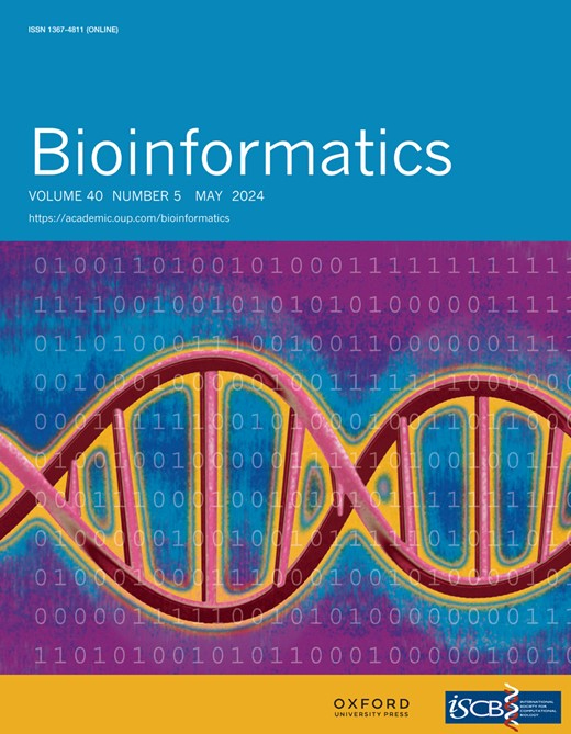Cover of Bioinformatics, featuring study using the protocol.