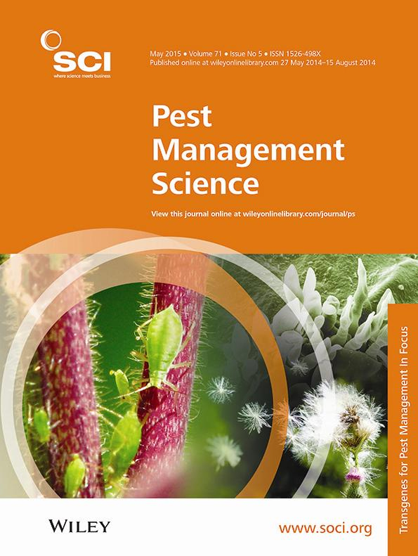 Cover of Pest management science, featuring study using the protocol.