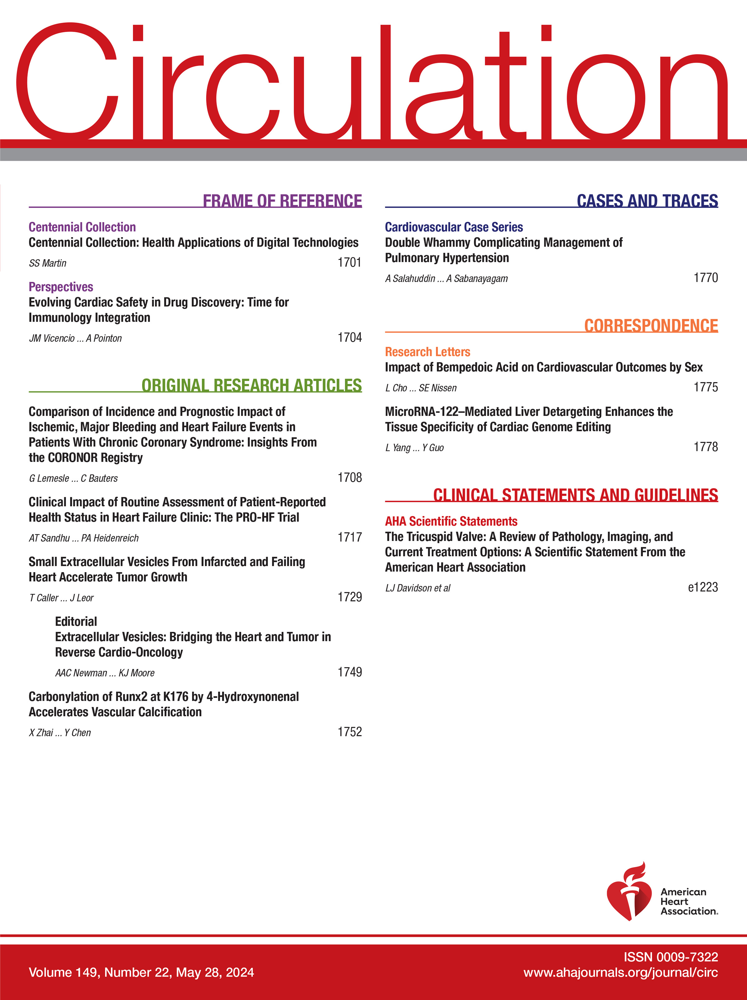 Cover of Circulation, featuring study using the protocol.