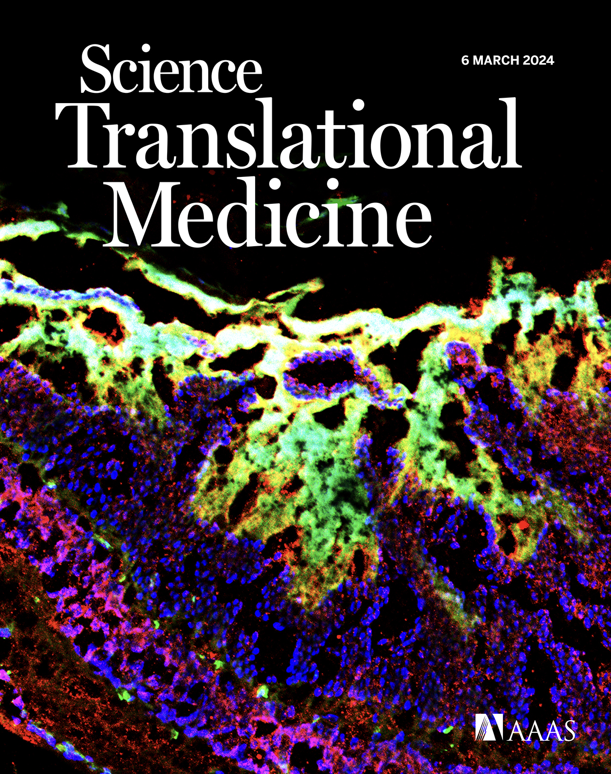 Cover of Science Translational Medicine, featuring study using the protocol.