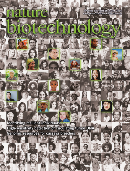 Cover of Nature Biotechnology, featuring study using the protocol.