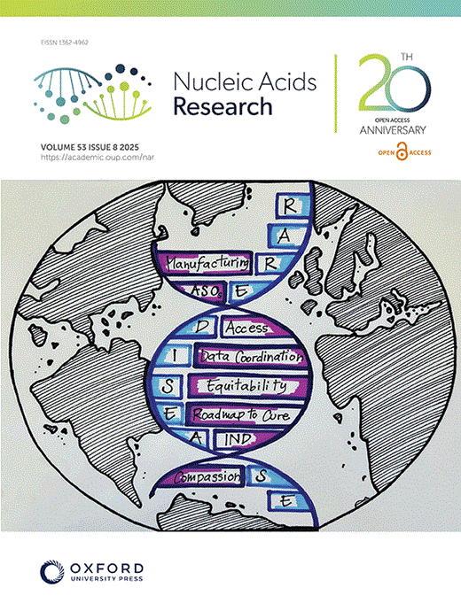 Cover of Nucleic Acids Research, featuring study using the protocol.