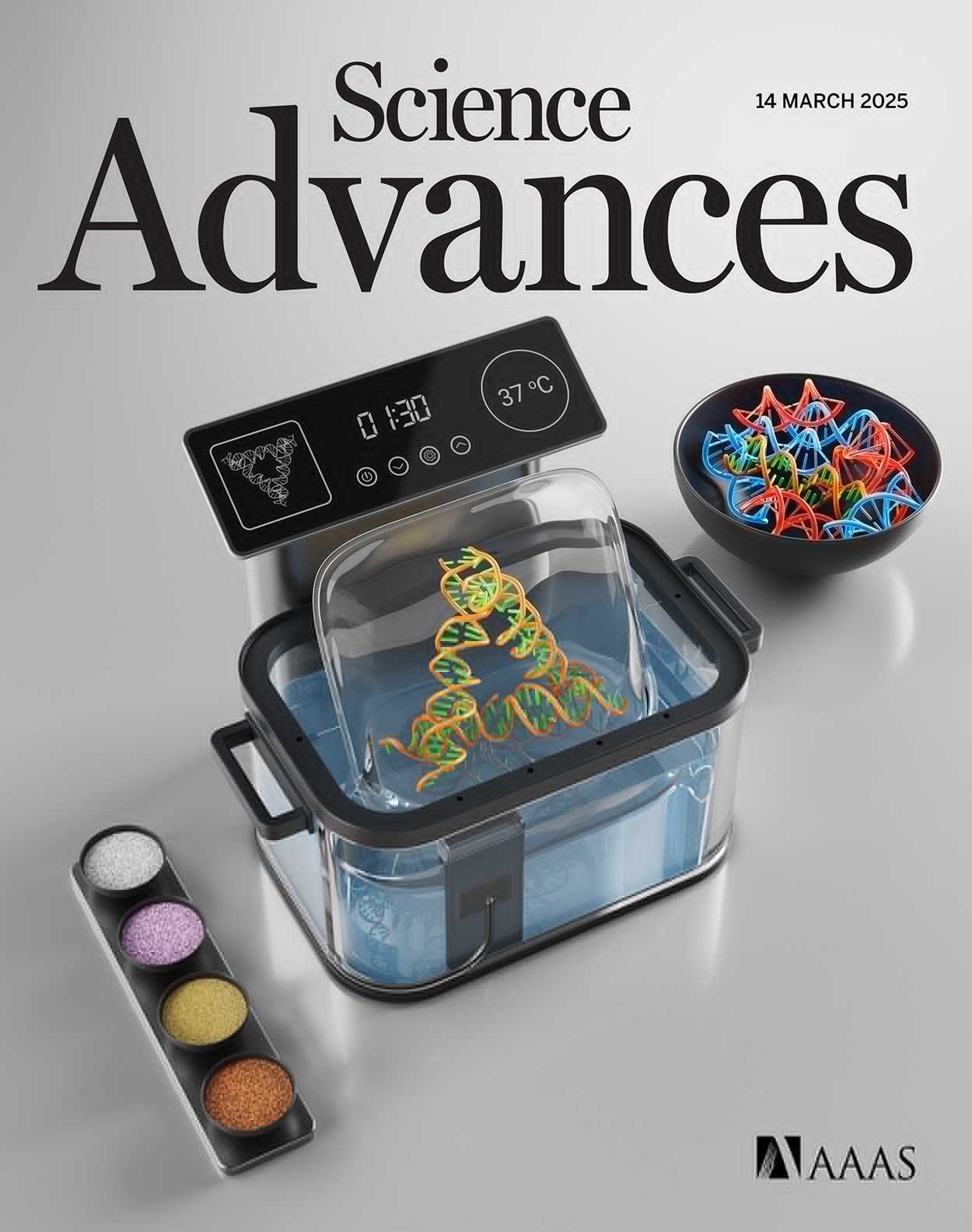Cover of Science Advances, featuring study using the protocol.