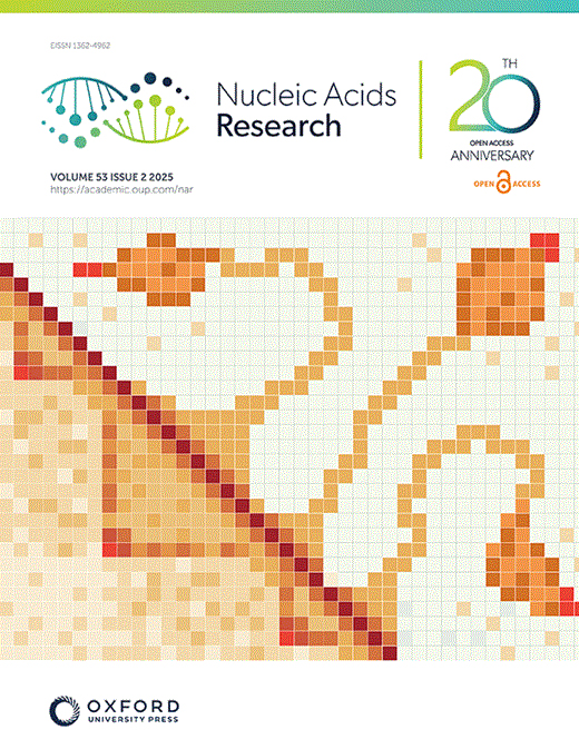 Cover of Nucleic Acids Research, featuring study using the protocol.