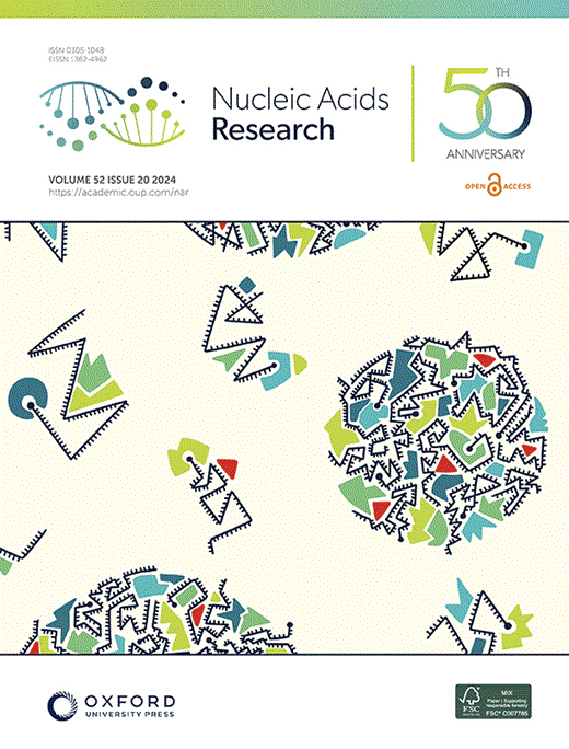 Cover of Nucleic Acids Research, featuring study using the protocol.