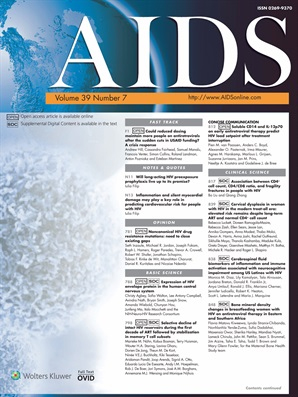 Cover of AIDS, featuring study using the protocol.