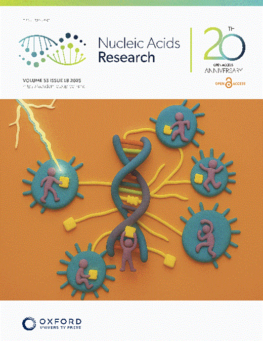 Cover of Nucleic Acids Research, featuring study using the protocol.