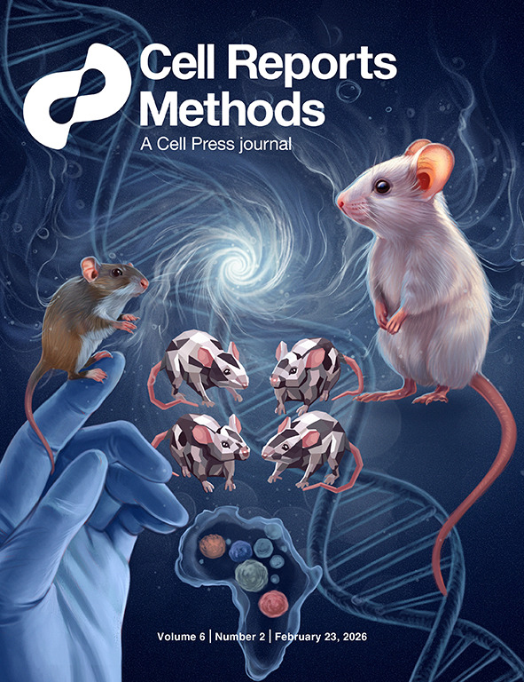 Cover of Cell Reports Methods, featuring study using the protocol.